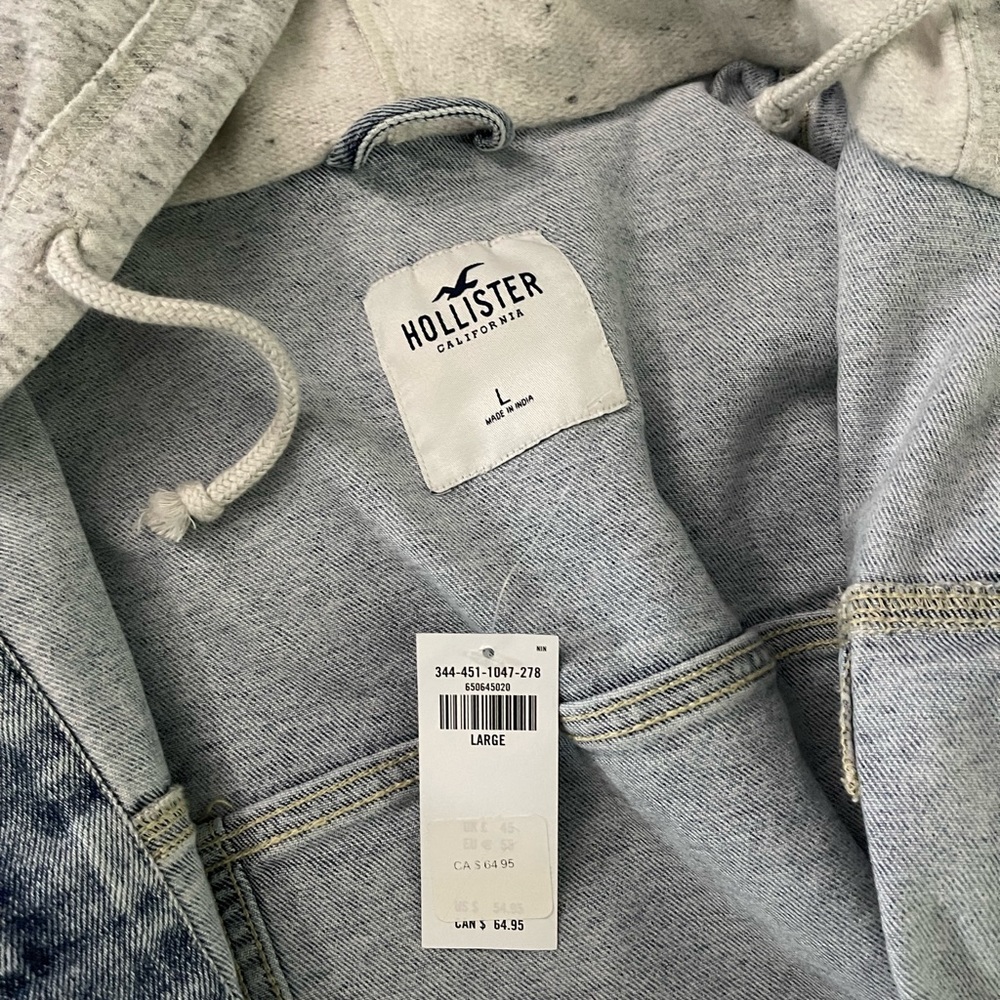 OVERSIZED CROPPED HOODED DENIM JACKET - Picture 2 of 3